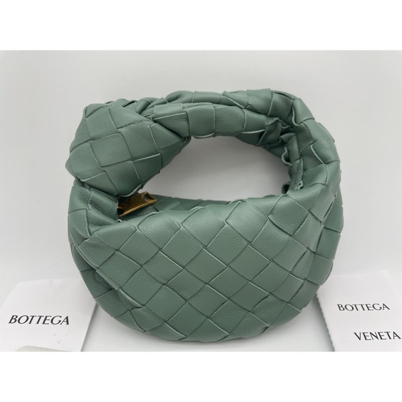 ❌❌SOLD! NEW BOTTEGA VENETA ALOE GREEN MINI CANDY LEATHER JODIE BAG PURSE! - Picture 10 of 14